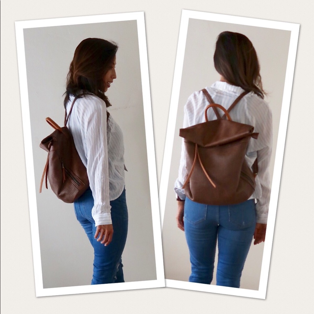 MATTY- Lightweight Backpack in Black, Brown, White - Picture 8 of 8